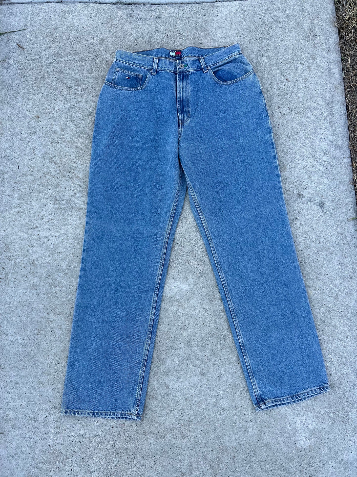 TOMMY HILFIGER Blue Denim Jeans Leather Patch 34x34