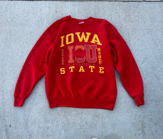 Vintage 90's IOWA STATE CYCLONES Crewneck Sweatshirt Size XL