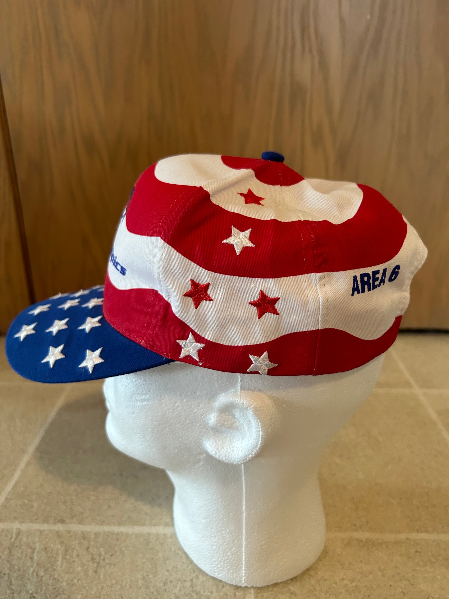 Vintage Rare 90's Special Olympics Stars and Stripes Strap Back Hat