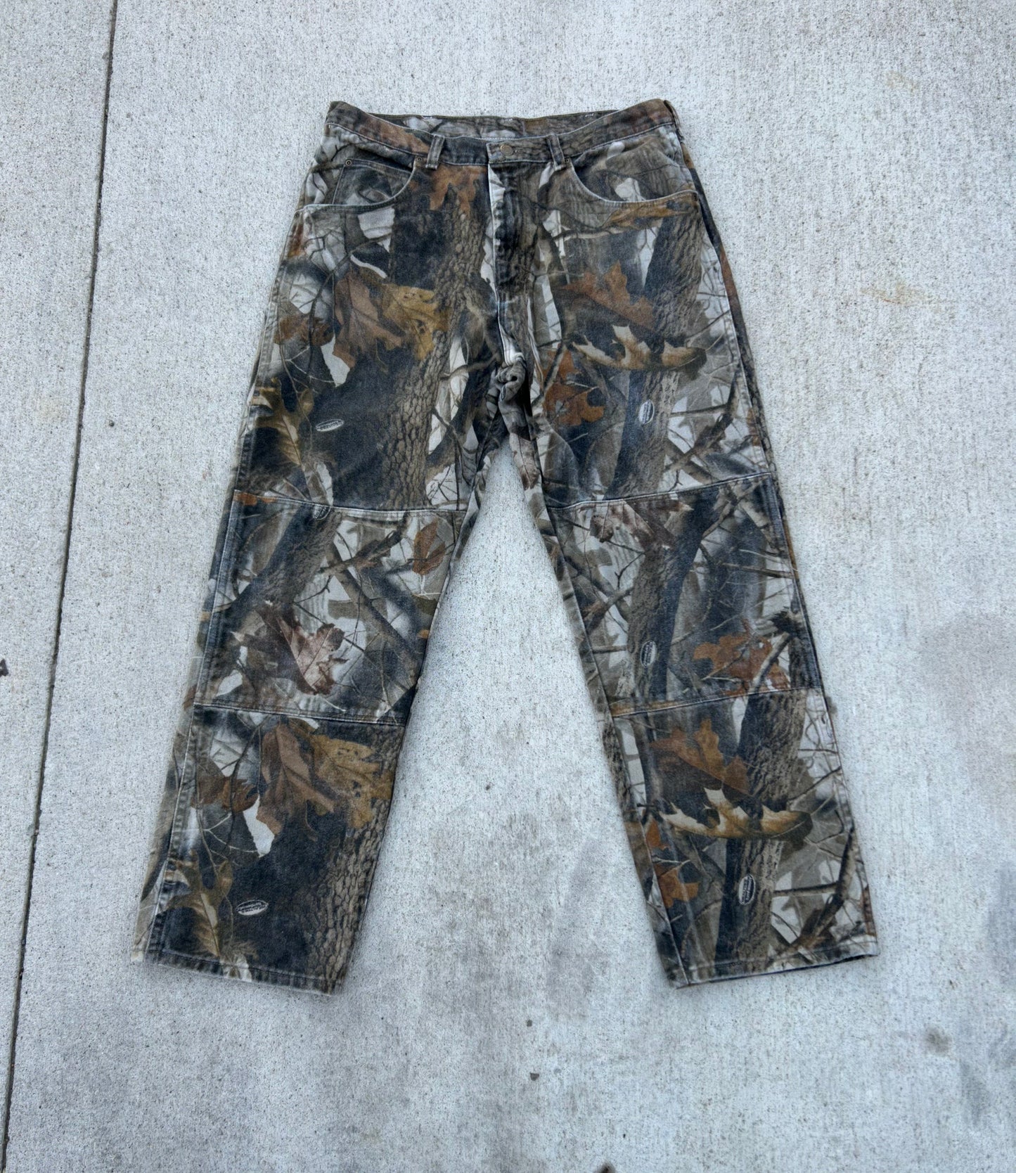 WRANGLER Real Tree Hardwoods Camo Double Knee Pants Size 36x30