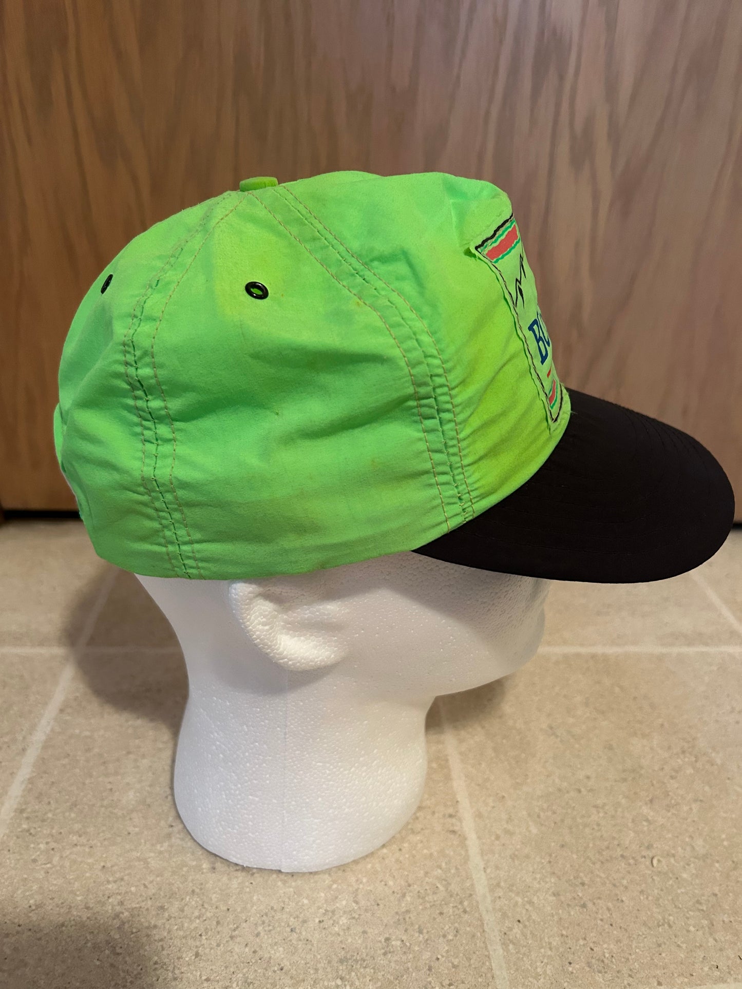 Vintage 90's BUSCH BEER Neon Adjustable Snapback *WITH TAGS*