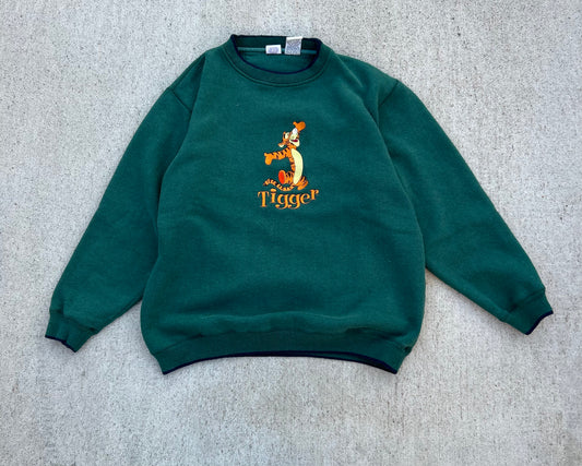 Vintage Tigger POOH Embroidered Crewneck Sweatshirt Size XL