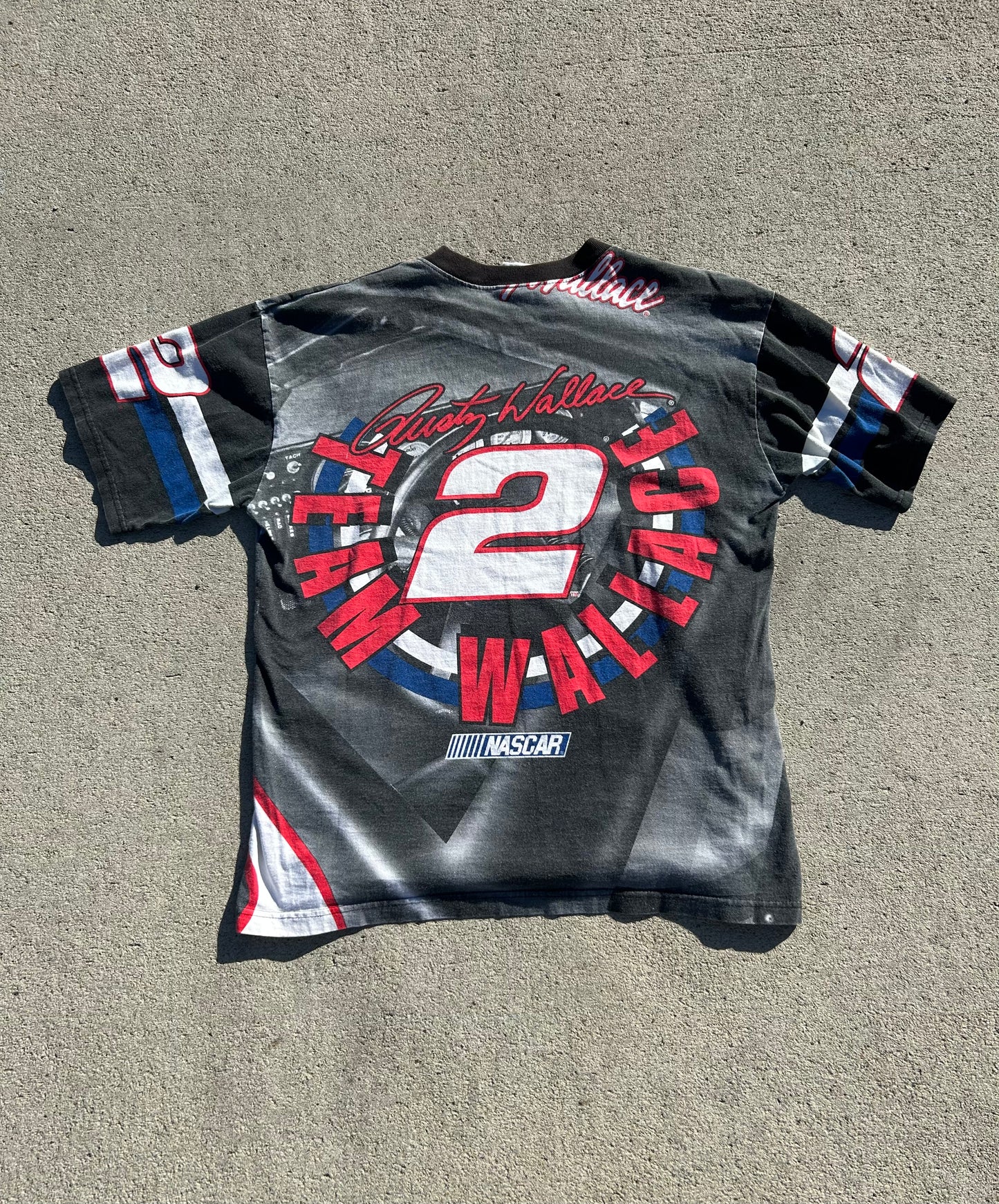 Vintage NASCAR Chase Authentics RUSTY WALLACE All Over Print Tee Size XL