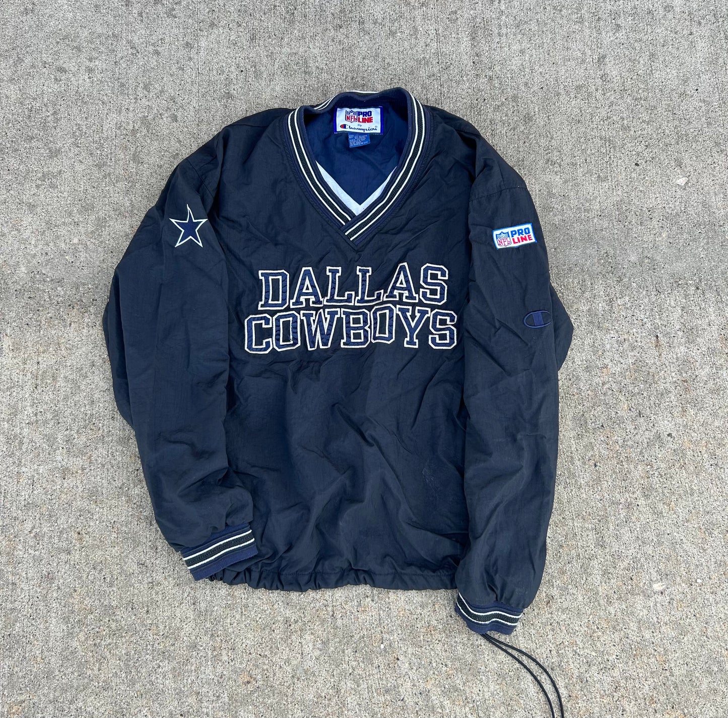 Vintage 90's Champion NFL DALLAS COWBOYS Windbreaker Pullover Size XL