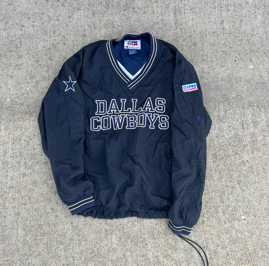 Vintage 90's Champion NFL DALLAS COWBOYS Windbreaker Pullover Size XL