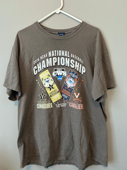 NCAA 2014 National Championship T-Shirt Vanderbilt & Virginia Size XL