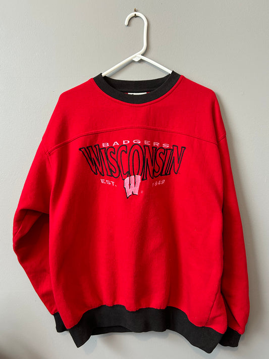 Vintage 90’s WISCONSIN Badgers Crew Neck Size L